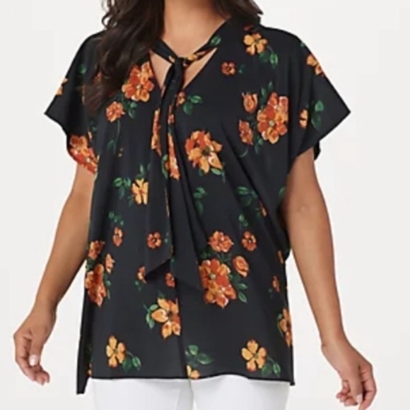 Laurie Felt Los Angeles Floral Print Scarf Blouse‎ - Picture 1 of 12